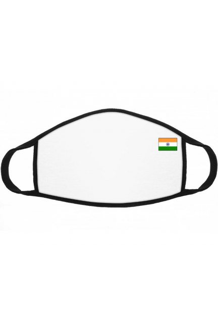 Maska ochronna nadruk flaga Indii biała