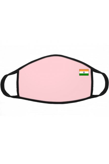 Maska ochronna nadruk flaga Indii różowa