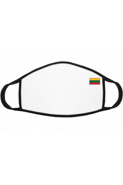 Maska dziecięca nadruk flaga Litwy biała
