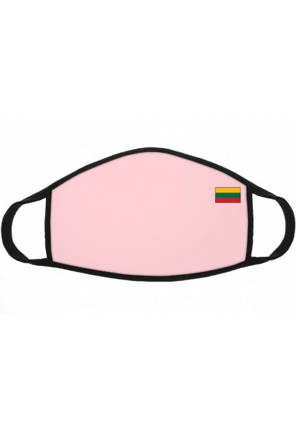 Maska dziecięca nadruk flaga Litwy różowa