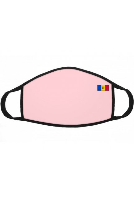 Maska bawełniana z flagą Mołdawii różowa