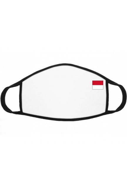 Maska wielorazowa z flagą Monako biała