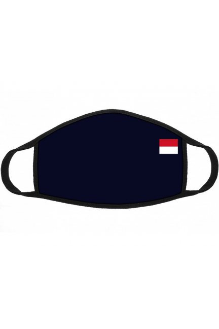 Maska wielorazowa z flagą Monako granatowa