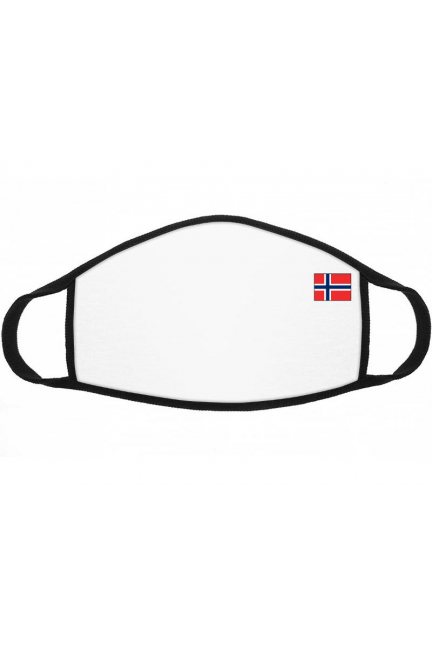 Maska ochronna z flagą Norwegii biała