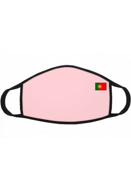 Maska bawełniana z flagą Portugalii różowa