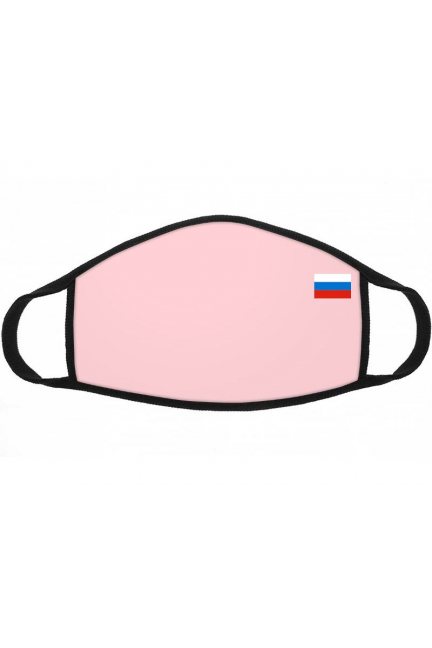 Maska dziecięca nadruk flaga Rosji różowa