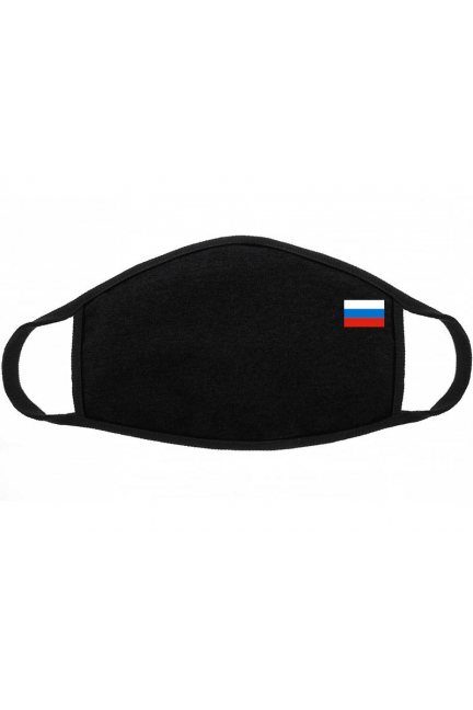 Maska dziecięca nadruk flaga Rosji czarna