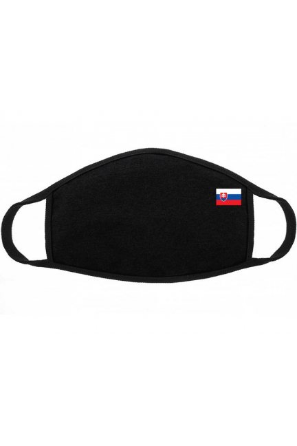 Maska ochronna z flagą Słowacji czarna