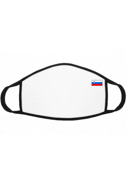 Maska bawełniana z flagą Słowenii biała