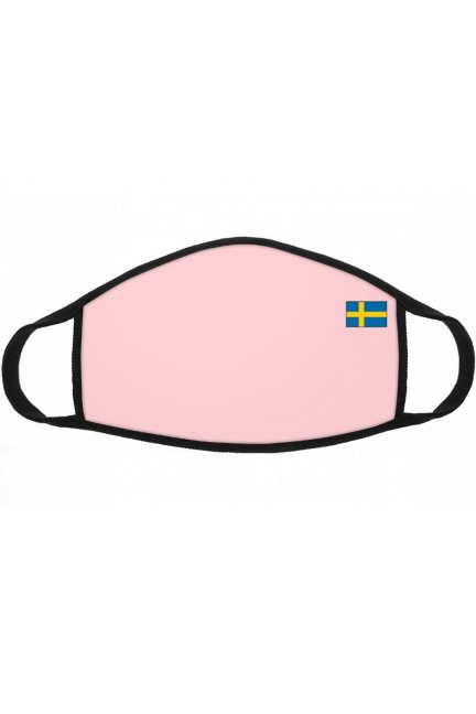 Maska sportowa nadruk flaga Szwecji różowa