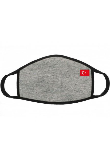 Maska dziecięca nadruk flaga Turcji szara