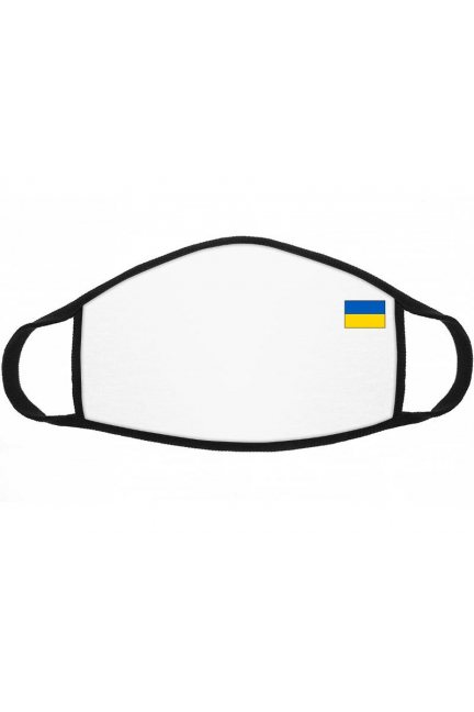 Maseczka dziecięca z flagą Ukrainy biała