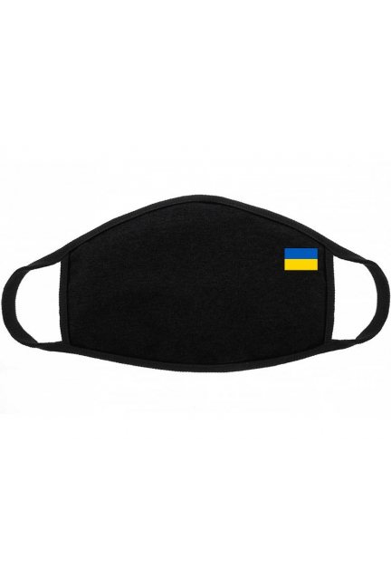 Maseczka dziecięca z flagą Ukrainy czarna