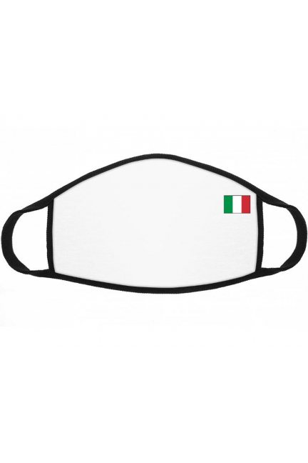 Maska wielorazowa z flagą Włoch biała