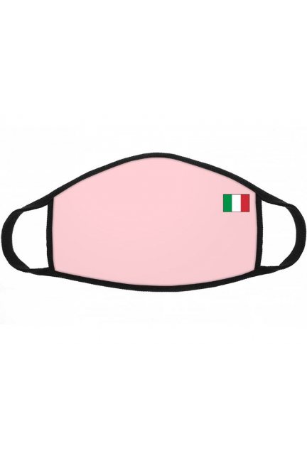 Maska wielorazowa z flagą Włoch różowa