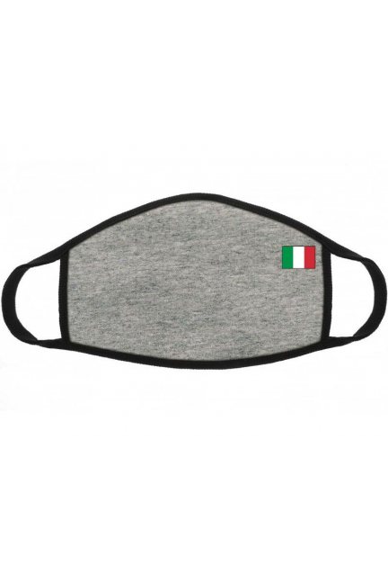Maska wielorazowa z flagą Włoch szara