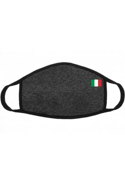 Maska wielorazowa z flagą Włoch grafitowa