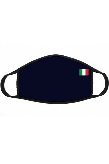 Maska wielorazowa z flagą Włoch granatowa