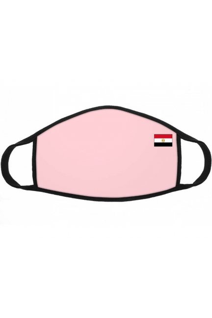 Maska dziecięca nadruk flaga Egiptu różowa