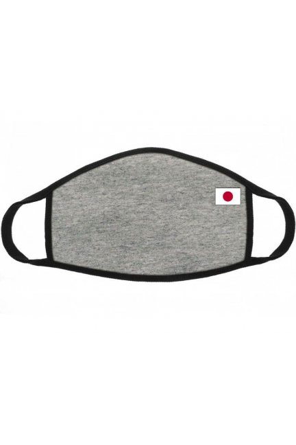 Maska bawełniana z flagą Japonii szara