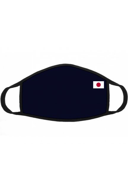 Maska bawełniana z flagą Japonii granatowa