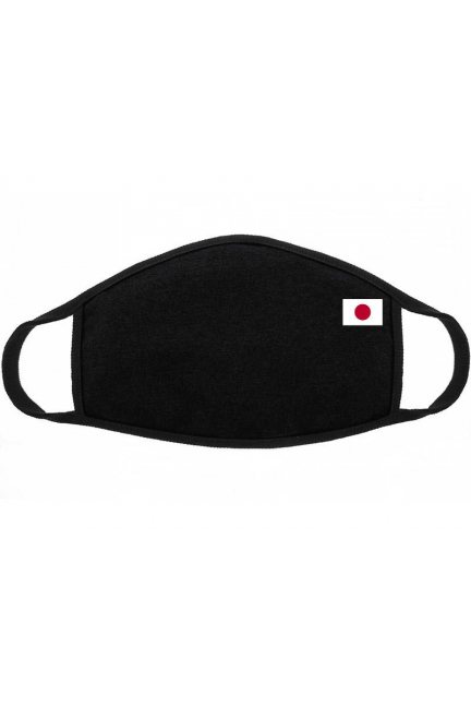 Maska bawełniana z flagą Japonii czarna