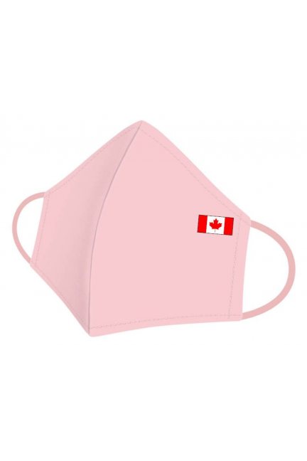 Maska sportowa nadruk flaga Kanady różowa