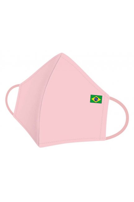 Maska sportowa nadruk flaga Brazylii różowa