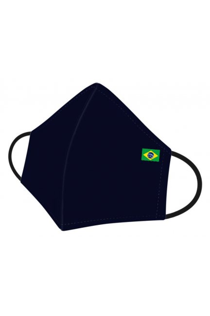 Maska sportowa nadruk flaga Brazylii granat