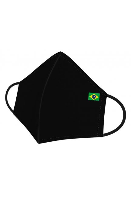 Maska sportowa nadruk flaga Brazylii czarna