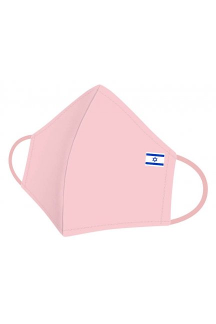 Maska wielorazowa z flagą Izraela różowa