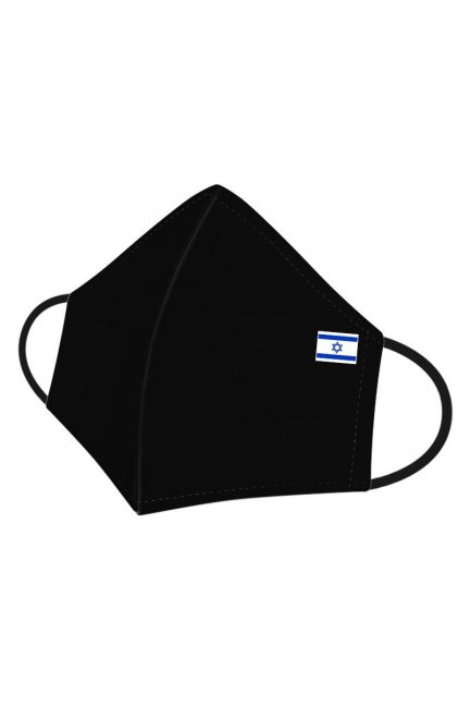 Maska wielorazowa z flagą Izraela czarna