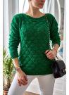 Sweter damski zielony na wiosnę