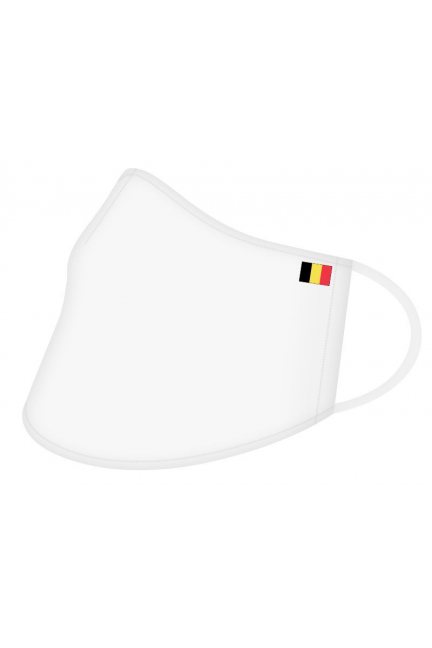 Przyłbica profilowana z flagą Belgii biała