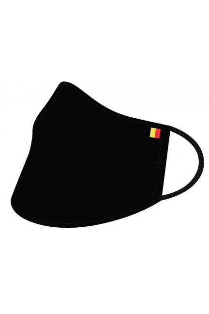 Przyłbica profilowana z flagą Belgii czarna