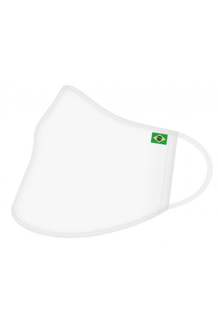 Przyłbica ochronna z flagą Brazylii biała