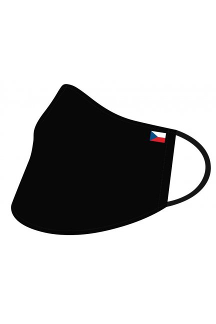 Przyłbica profilowana z flagą Czech czarna