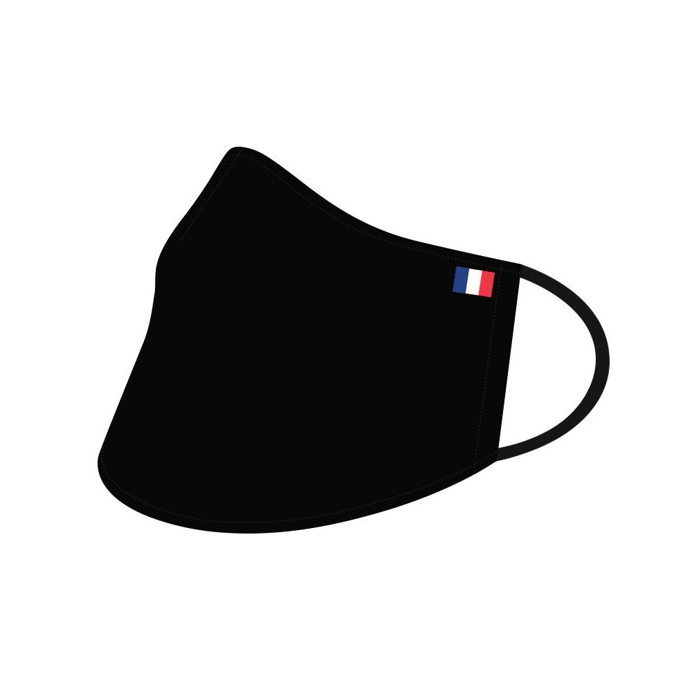 Przyłbica bawełniana z flagą Francji czarna