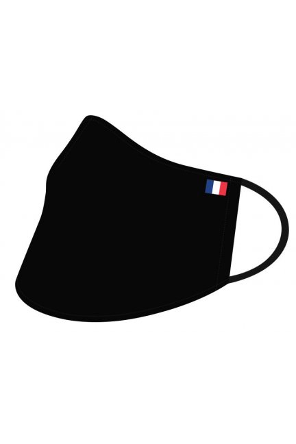 Przyłbica bawełniana z flagą Francji czarna