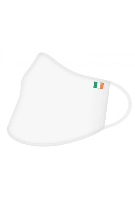 Przyłbica bawełniana z flagą Irlandii biała