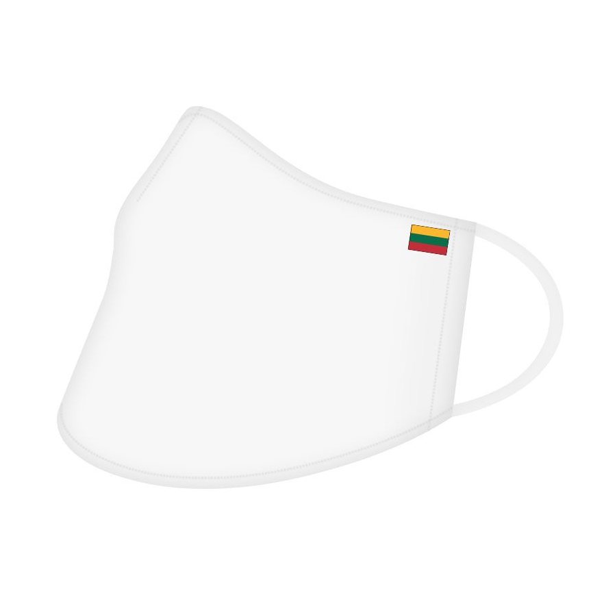 Przyłbica bawełniana z flagą Litwy biała