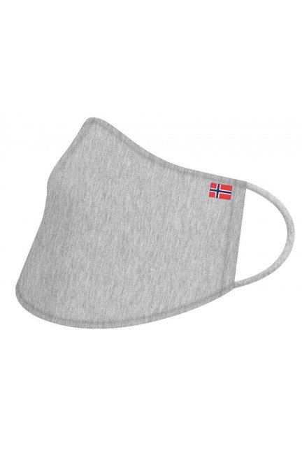 Przyłbica sportowa z flagą Norwegii szara