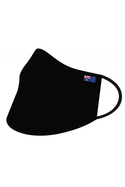 Przyłbica sportowa z flagą Australii czarna