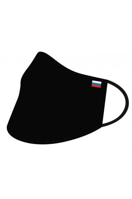 Przyłbica wielorazowa z flagą Rosji czarna