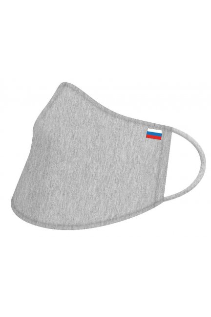 Przyłbica wielorazowa z flagą Rosji szara