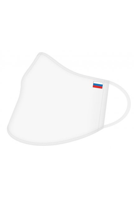 Przyłbica wielorazowa z flagą Rosji biała