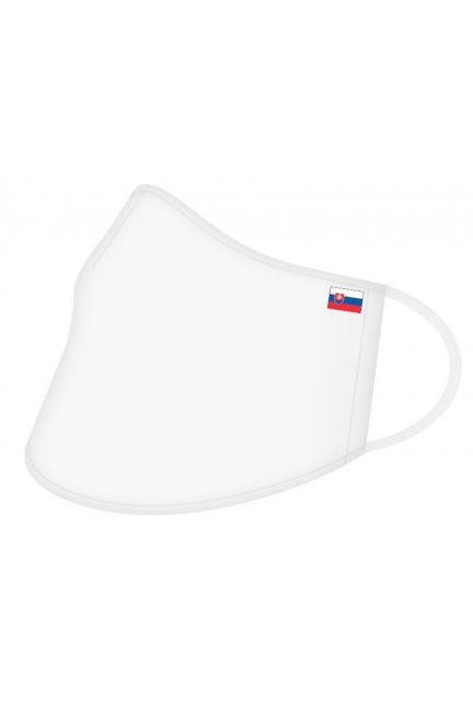 Przyłbica bawełniana z flagą Słowacji biała