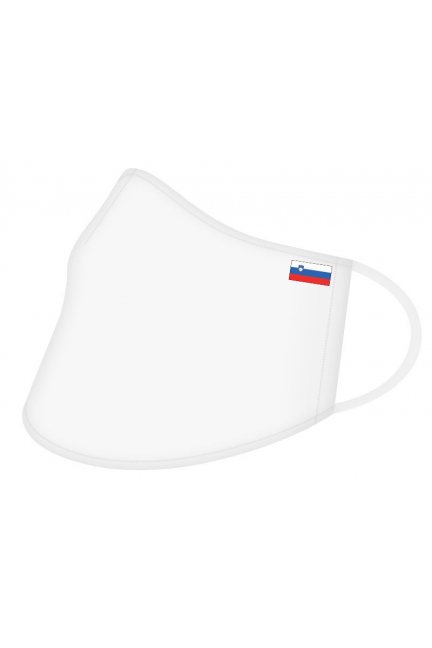 Przyłbica profilowana z flagą Słowenii biała