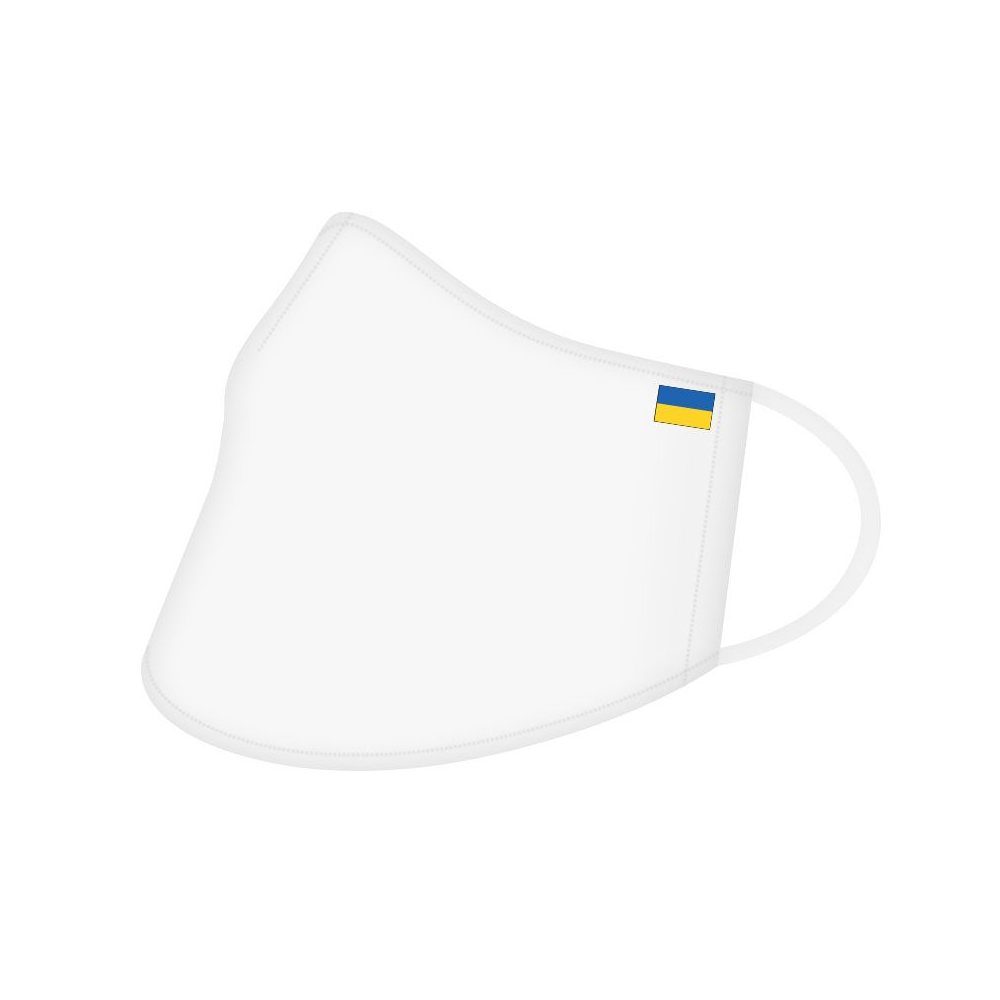 Przyłbica profilowana z flagą Ukrainy biała
