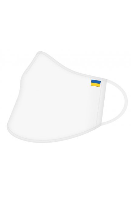 Przyłbica profilowana z flagą Ukrainy biała